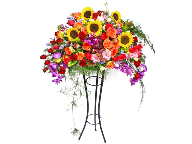 Flower Basket Stand - Grand Opening Basket 12 - L12513 Photo